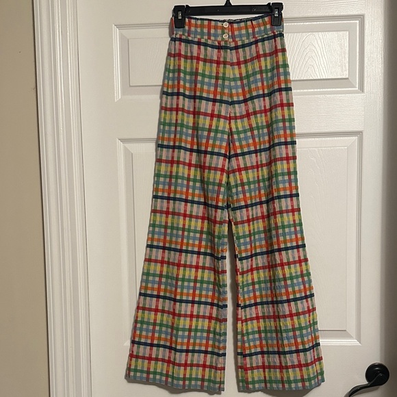 Vineyard Vines Pants - Vtg Wippett Multicolor Plaid Bell Bottom Pants